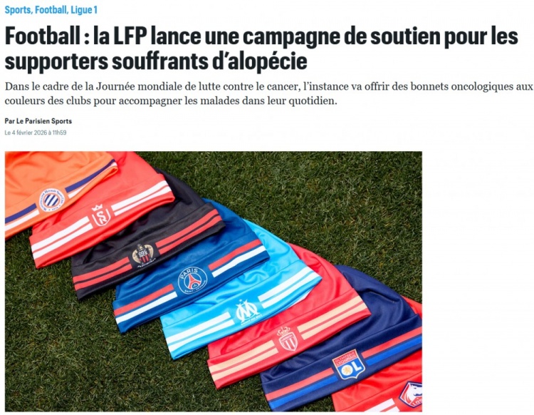 真人百家乐游戏登录入口-关怀抗癌球迷！法足联发起支持脱发球迷的活动，免费提供针织帽