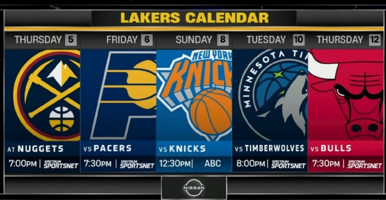 强度如何？湖人后续5场对手：掘金 步行者 尼克斯 森林狼 公牛